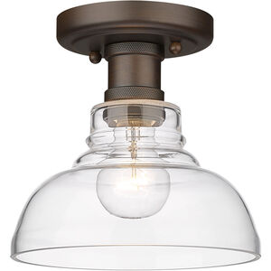 Carver 1 Light 8 inch Rubbed Bronze Flush Mount Ceiling Light